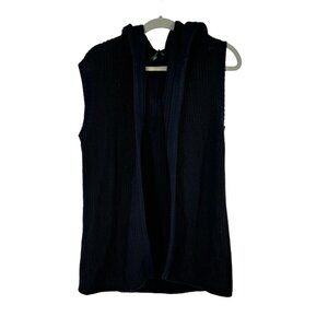 Ralph Lauren Jeans   Women's Black  Knit Hooded Vest sweater Cotton Size Small